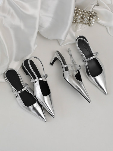 InkingPot法式浅口包头真皮凉鞋