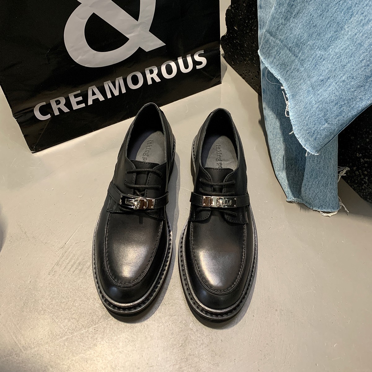 inkingpot乐福鞋英伦风粗跟