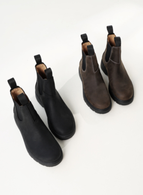 InkingPot彭姐 孔孝真同款劳保靴牛油皮切尔西靴女圆头短靴马丁靴