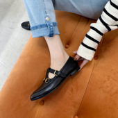 圆头低跟舒适玛丽珍小皮鞋 InkingPot彭姐 2025年春复古马衔扣单鞋