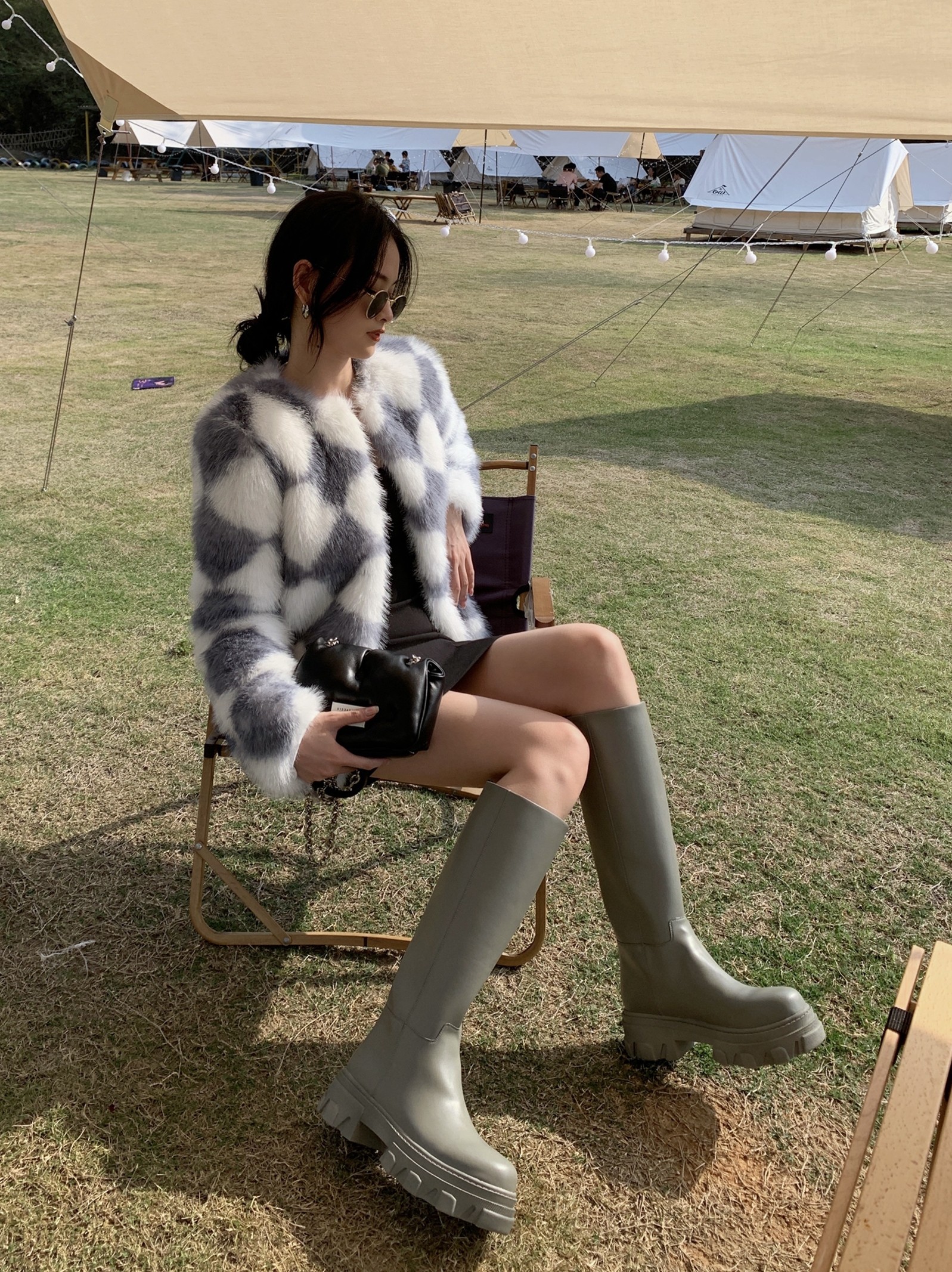 InkingPot彭姐松糕厚底高筒靴