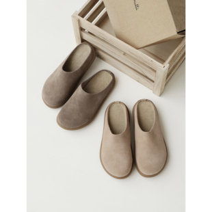 InkingPot彭姐 row风复古厚底包头懒人休闲半拖女一脚蹬勃肯拖鞋