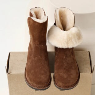 InkingPot彭姐 羊皮毛一体两穿雪地靴女冬季加绒保暖圆头短靴女靴