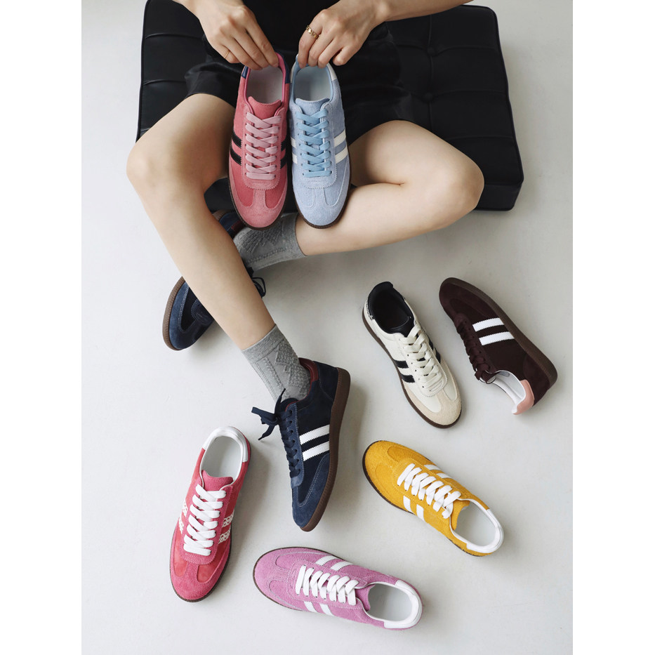 InkingPot彭姐 舒适复古德训鞋女拼色真皮平底运动休闲板鞋春新款,女鞋,德训鞋,淘宝优惠券,粉丝福利购,淘宝优惠卷