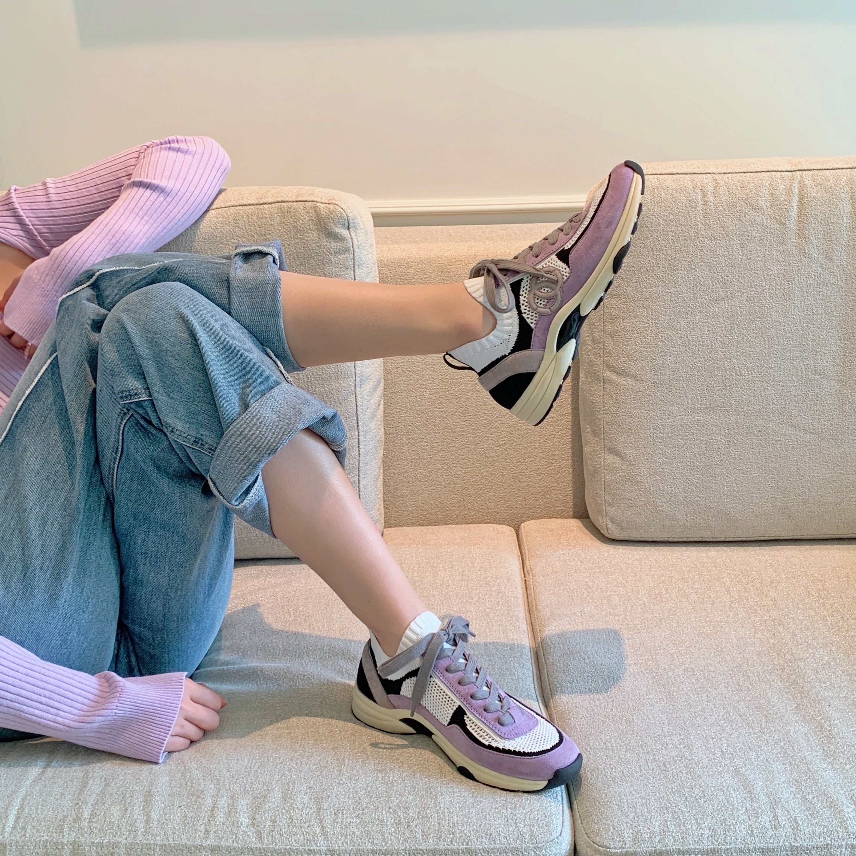 InkingPot彭姐 2025春季小香运动休闲鞋系带拼接透气网纱老爹鞋女,女鞋,时尚休闲鞋,淘宝优惠券,粉丝福利购,淘宝优惠卷