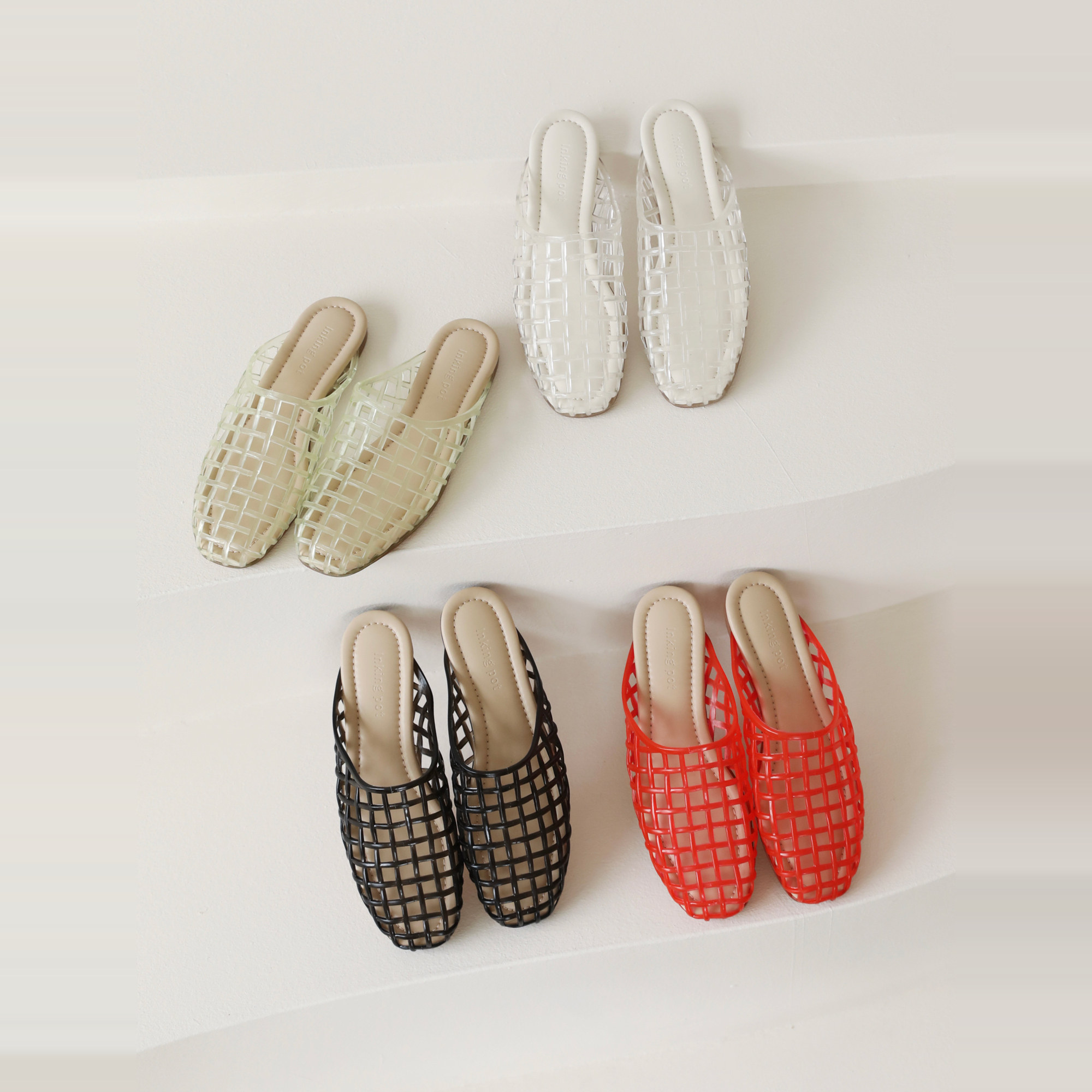 InkingPot彭姐 平底镂空包头拖鞋女夏季软底水晶鞋休闲凉拖洞洞鞋,女鞋,包头拖,淘宝优惠券,粉丝福利购,淘宝优惠卷