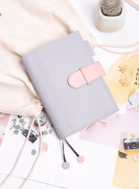 进口头层牛皮A6手账真皮定页笔记本hobo规格通用免费印字母送替芯