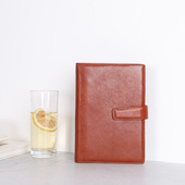 简约商务A6真皮笔记本26mm环大容量记事本进口牛皮手账活页本