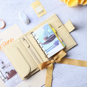 皮阁手账11年老店 A7定活页两用活页本香芋紫5色 高定真皮手账mia