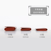 进口牛皮男士 商务超薄名片包简约大容量女式 真皮名片夹免费印字