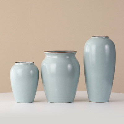 汝窑宋代美学陶瓷干花水培花瓶