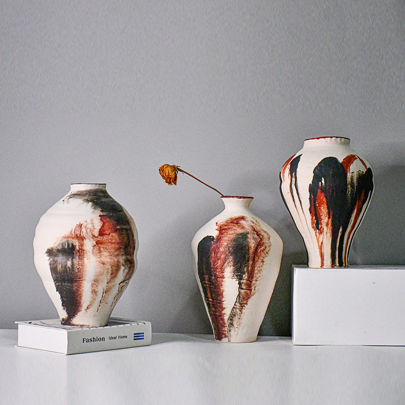 新款复古彩绘景德镇陶瓷花瓶酒店民宿客厅台面展款柜插花水培摆件,家居饰品,花壶瓶,淘宝优惠券,粉丝福利购,淘宝优惠卷
