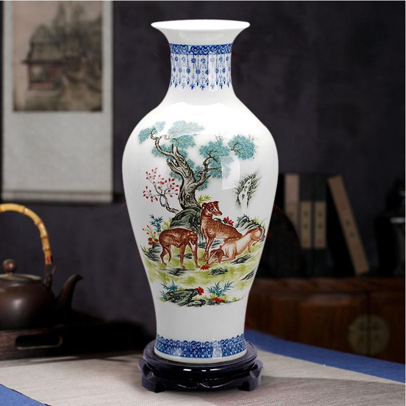 景德镇陶瓷花瓶青花瓷器摆件客厅