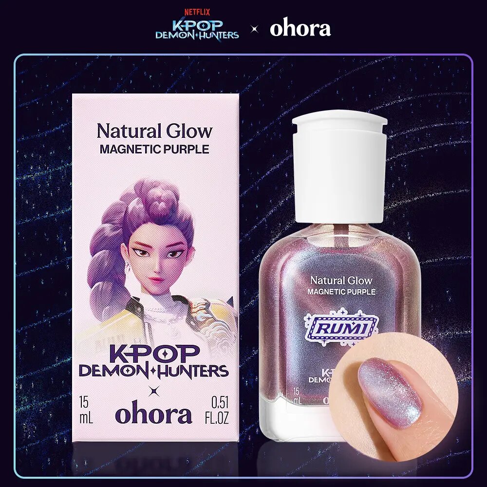 韩国直邮ohora联名限定KPOP恶魔猎人护甲指甲油磁吸自然光泽15ml