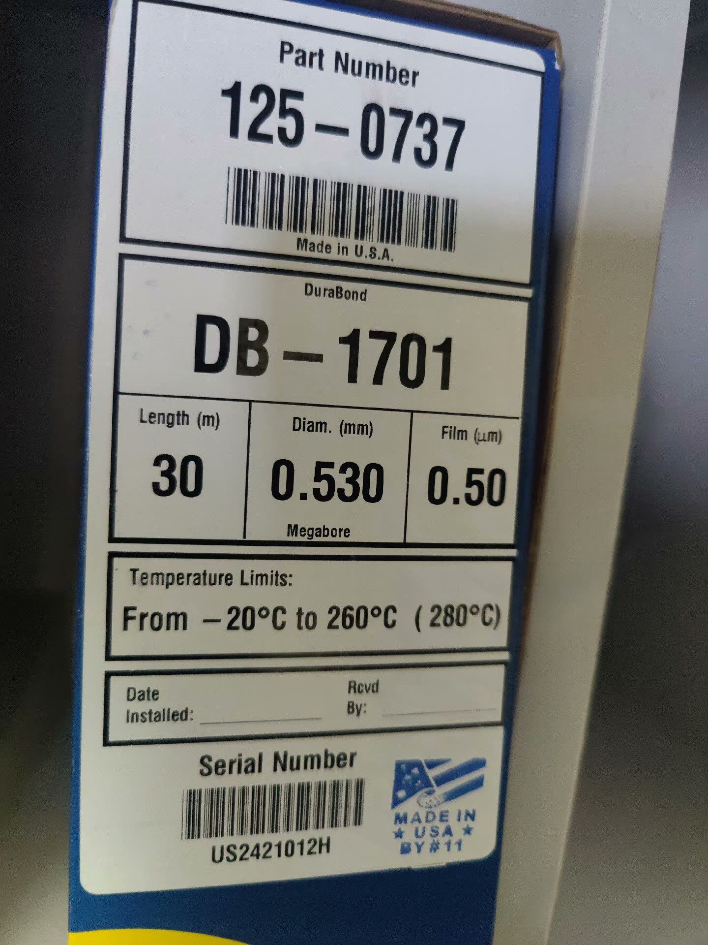 安捷伦色谱柱 db1701   30米