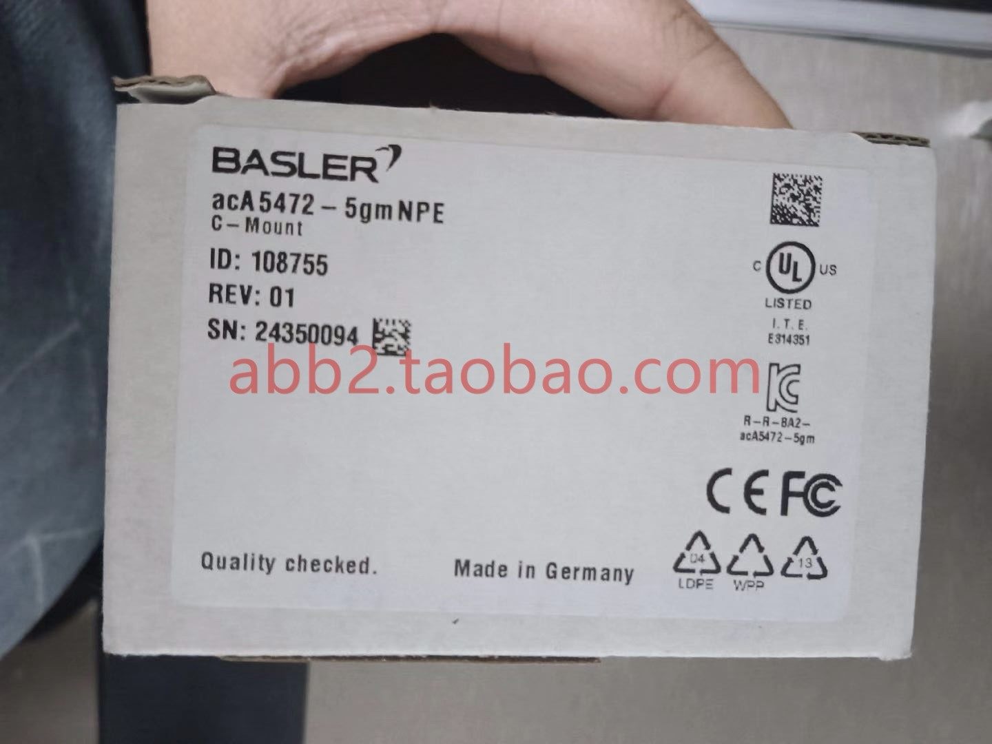 basler工业相机aca5472-5gmnpe带网口2 000万像素22年全新一个