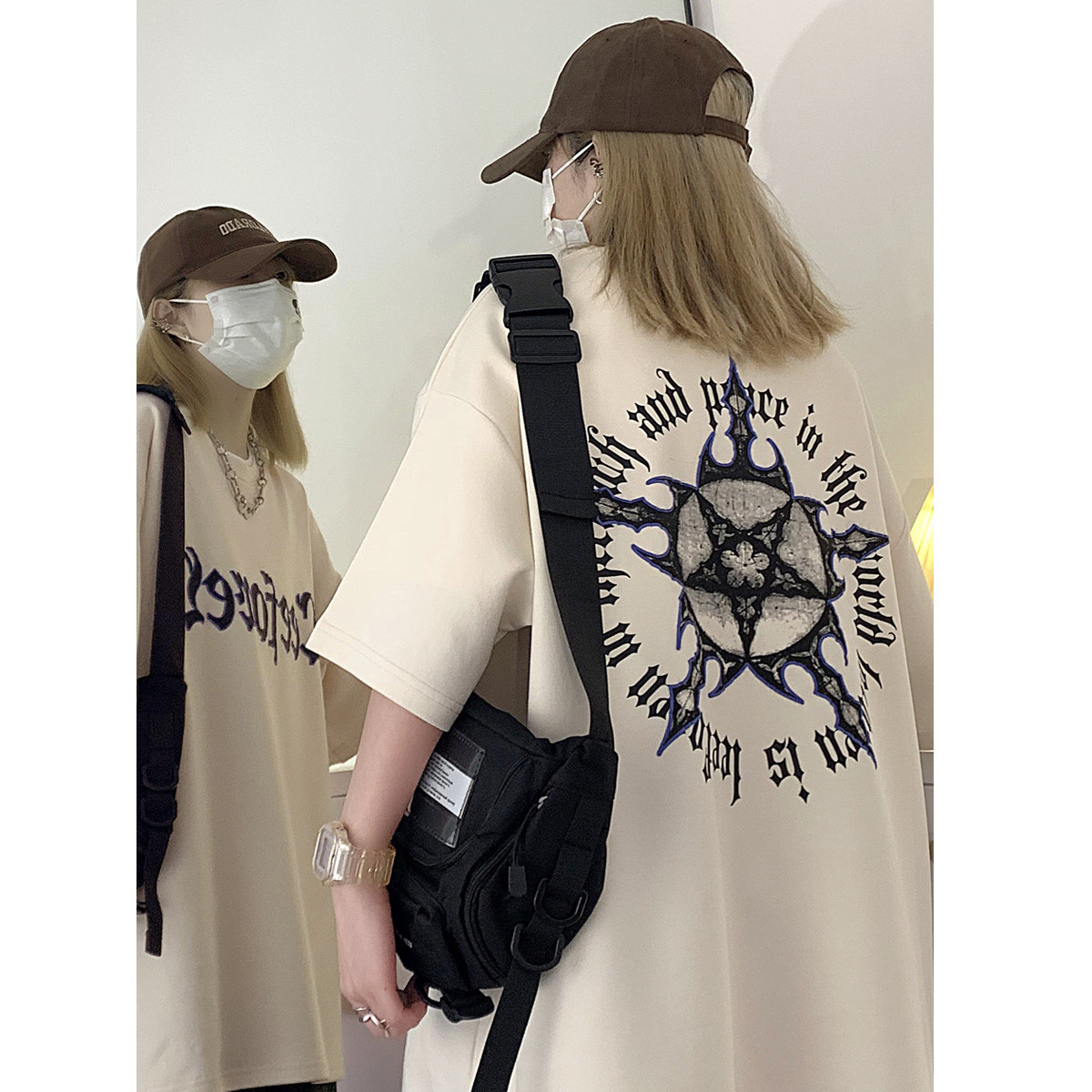 夏季2023新款芒星宽松短袖T恤潮男女中性半袖体恤衫C307-T93-P38,男装T恤,电商C307