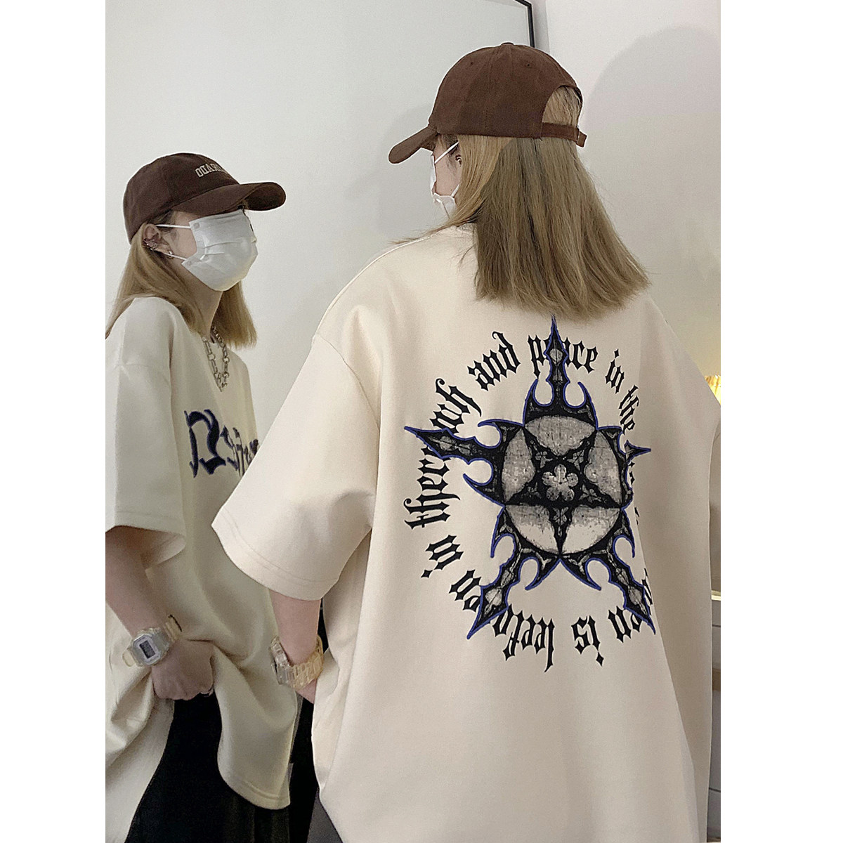 夏季2023新款芒星宽松短袖T恤潮男女中性半袖体恤衫C307-T93-P38,男装T恤,电商C307