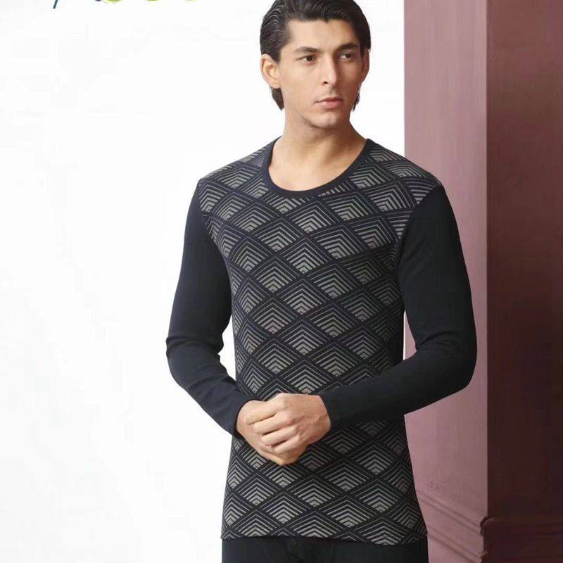 芬格兰男士中厚圆领舒绒秋衣秋裤 84408 密丝绒秋冬保暖套装81463