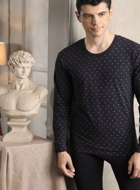 芬格兰 新款82232男士圆领莫代尔棉打底内衣套装 薄款秋衣秋裤