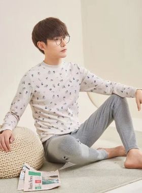 英博伦青少年秋冬密根彩条中领保暖内衣套装大童男童80589 80987