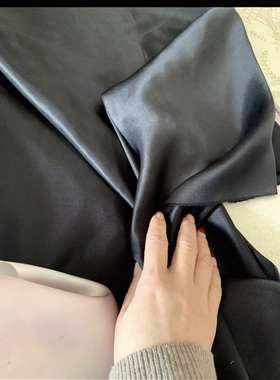 黑色双面缎25姆米100%桑蚕丝1.1米门副柔软舒适垂顺丝双面都丝滑