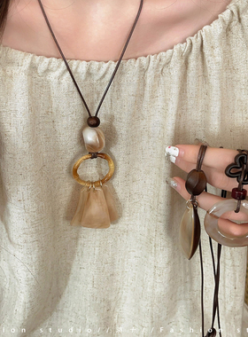 中式美学~晕染长款项链女复古