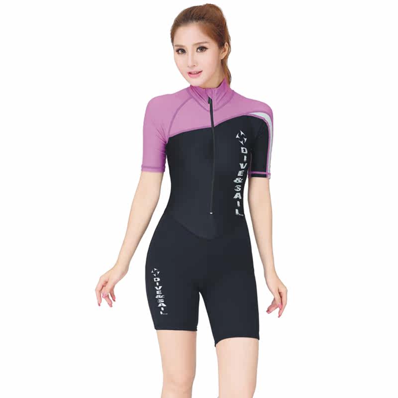 1.5毫米加厚 连休防晒保暖潜水衣 潜水服 短袖连体浮潜衣606