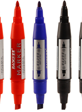 12支装 宝克MP-210大双头记号笔油性大粗头快递物流记号笔黑色大头笔儿童绘画划重点勾线笔快干标记号笔批发