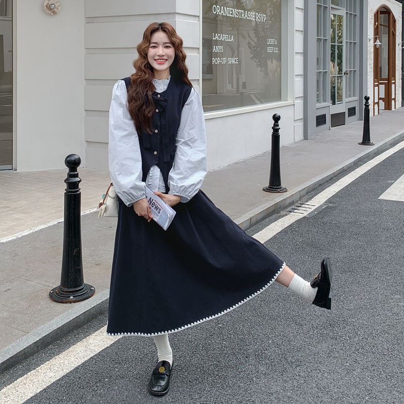 现货2025秋季新款1282593P195K288设计感衬衫马甲半裙三件套