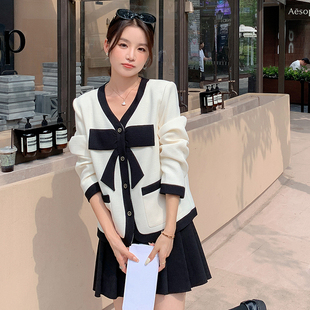 档口现货放心卖法式 清新撞色小香风外套ZB1118305P140K198