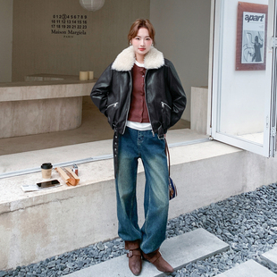 新款 现货毛领可拆卸PU皮外套加绒保暖棉服潮1536649P175K248