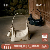 头层牛皮hobo包单肩包秋冬新款 BAMPO半坡金元 包大号 斜挎腋下包女