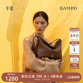 真皮HOBO秋冬新款 BAMPO半坡绵绵包中号 通勤托特包 茶香小牛皮