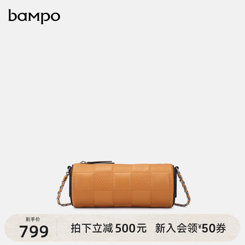 半坡头层牛皮圆筒包斜挎包