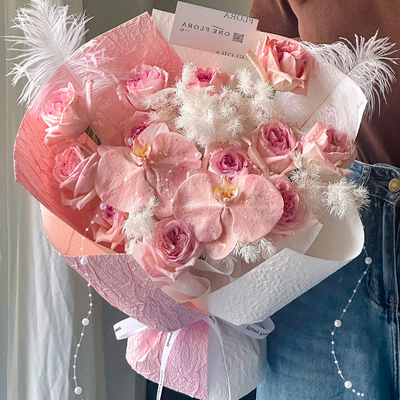 浮雕石纹纸立体蜡染肌理加厚防水风华压纹纸鲜花包装纸花束包装纸