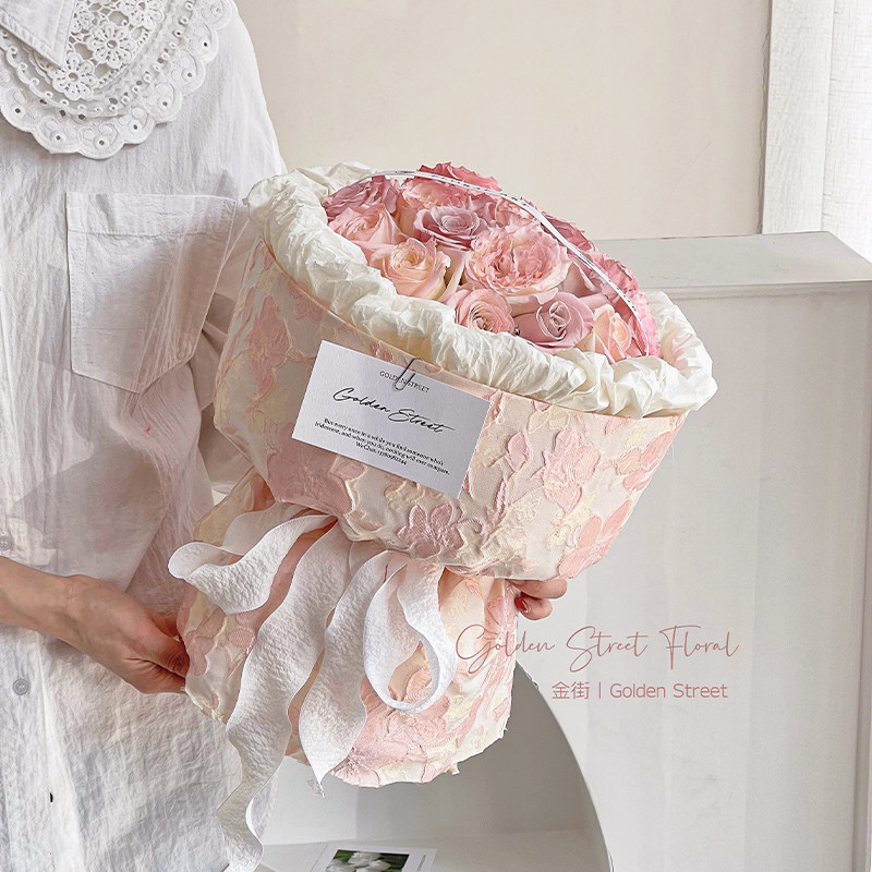 小香风包装纸花束包花布零食鲜花布料diy材料全套花艺花店资材