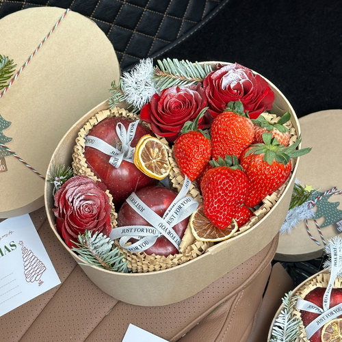 圣诞节平安果礼盒苹果包装盒草莓花盒圣诞装饰配件圣诞节礼物贺卡