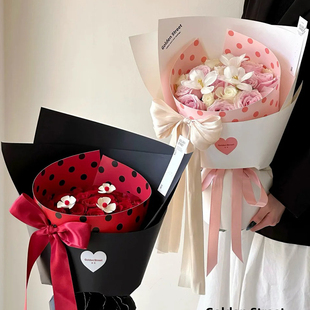 圆舞曲定型片鲜花包花神器网红波点造型纸花束包装花艺店diy材料