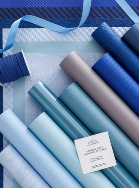 蓝色系列鲜花包装纸午夜蓝克莱因蓝礼物花束包花纸材料花艺资材