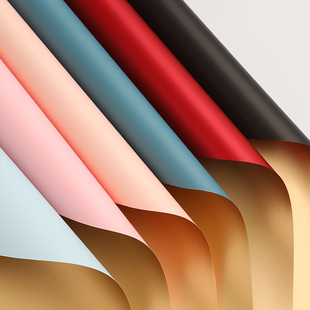 鎏金纸双色欧雅纸防水鲜花包装金彩纸花束材料花艺店开业大吉花篮