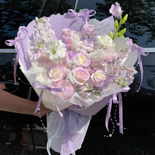 手撕东巴纸鲜花花束包装纸
