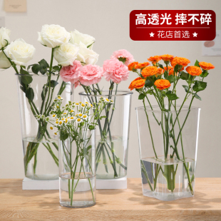 亚克力醒花桶花店插花花瓶花筒家用透明塑料大号养花桶花diy资材