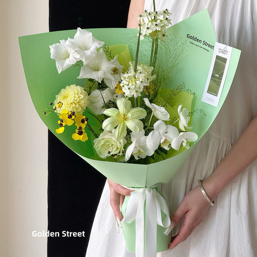 加厚180g高定造型纸鲜花包装纸硬挺手工白彩卡花艺包花纸花艺材料