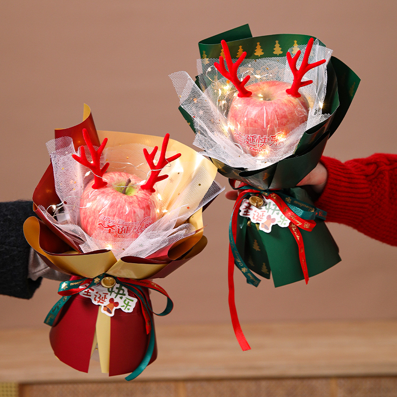 圣诞苹果花束套餐手工diy材料