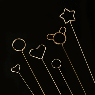 鲜花金属卡片夹花束包装爱心贺卡夹蛋糕装饰花艺diy手工插签材料