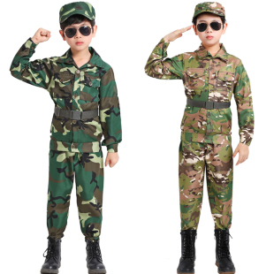 秋冬款儿童迷彩服男女款 长袖长裤 冬令营演出服 军训幼儿运动服