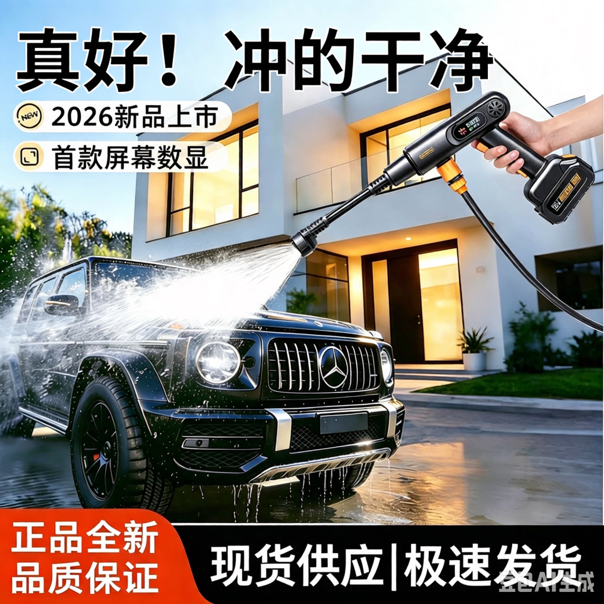 卡斐乐大功率无线数显洗车机