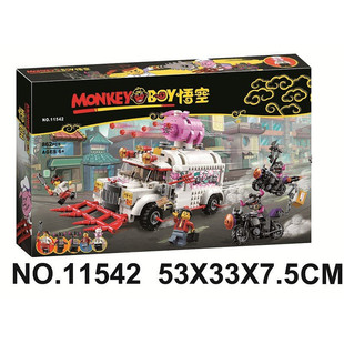 中国积木悟空小侠80009猪大厨移动钉耙车男孩拼装儿童玩具11542