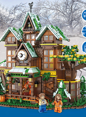 MOC街景系列时光屋别墅树屋儿童拼装积木男女孩玩具86002